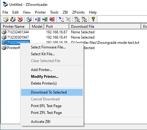 Download to Selected