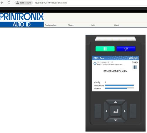 TSC Printronix virtual panel